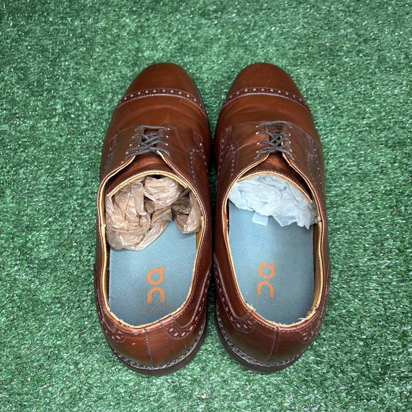 SAOLA Scarpe eleganti Allen Edmonds 3458 Benton punta a cappuccio marrone taglia 11 EEE extra larghe