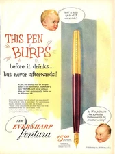 1953 Eversharp PRINT AD "Burp" Pen Cute Baby theme Fun Detailed campaign