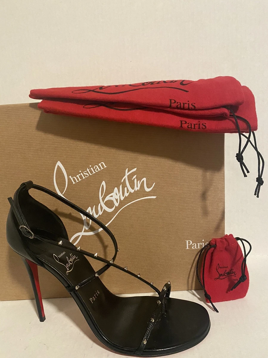 sikkerhed på den anden side, efter skole Christian Louboutin RIOJANA SPIKES 100 Strappy Studded Heels Sandals 39.5EU  9 US | eBay