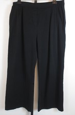 Zaggora Camden Wide Leg Pant Knit Womens Size 14 Black Pull On Pleated