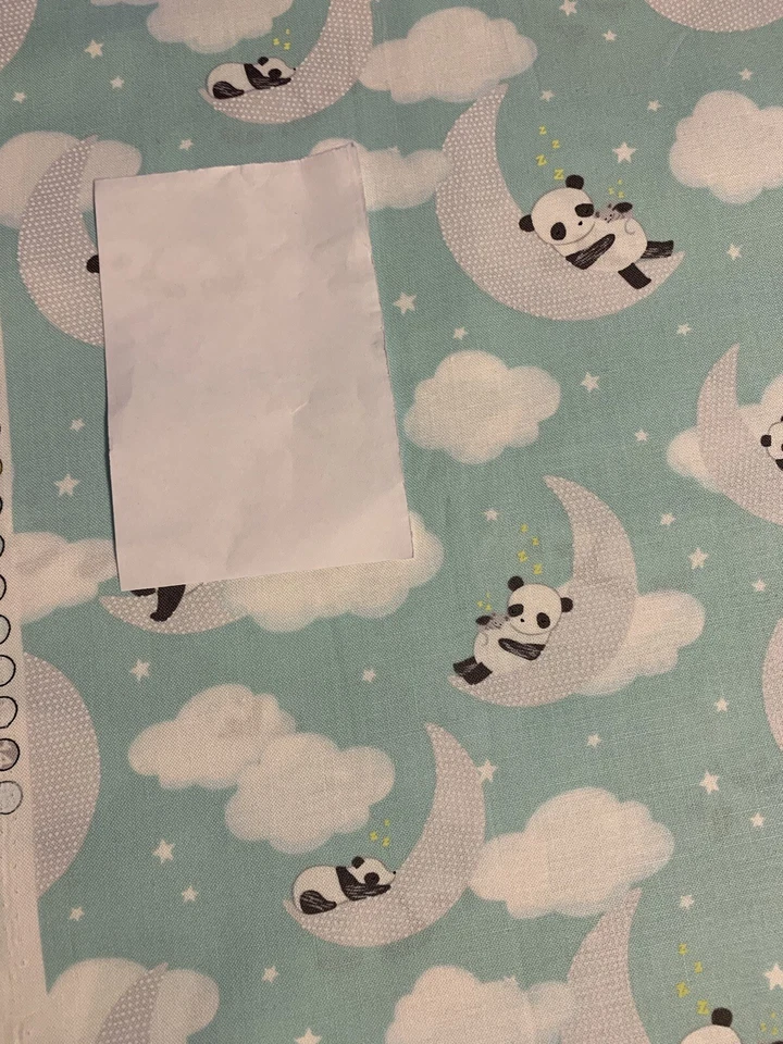 Dear Stella Designs Tela Oso Panda Luna Nube Estrellas Verde Pálido 2 Yardas P#1149 Foto 3 de 4