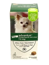 Advantus Dog Chewable Flea Tablets for Dogs, 7.5mg,  4 - 22 lbs, 7 Ct, FEB 2027