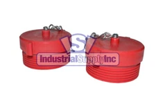 Fire Hose Hydrant Plug and Chain | 2-1/2" Male NST/NH | Polycarbonate | 2 Pack