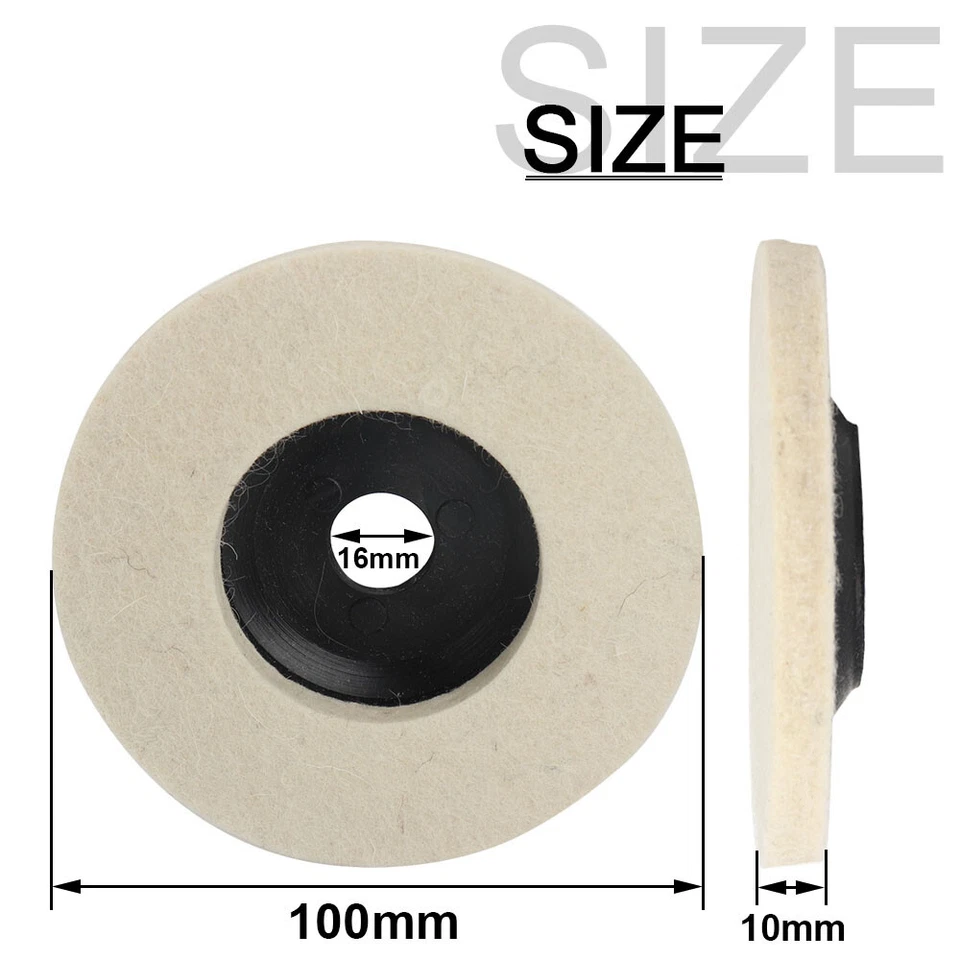 5Pcs 4 Inch Wool Polishing Discs Finishing Wheel Buffing Pads For Angle Grinder - Image 3 of 4