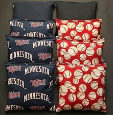 Minnesota Twins CORNHOLE BEAN BAGS Baggo Toss Game MLB 8 Quality Handmade Bags