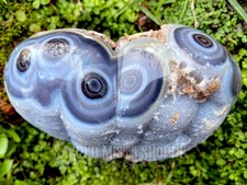Druzy Agate Crystal Heart Black Agate Protection Sacred Space Altar Aura