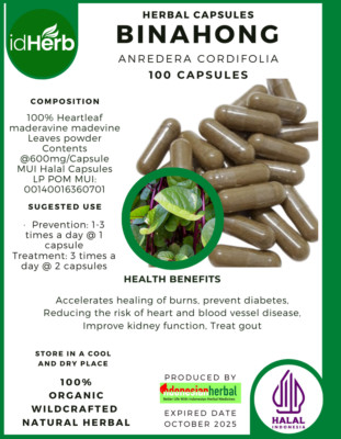 [idHerb] Kräuter KAPSELN Anredera Cordifolia Binahong Natürliche Bio Kräuter