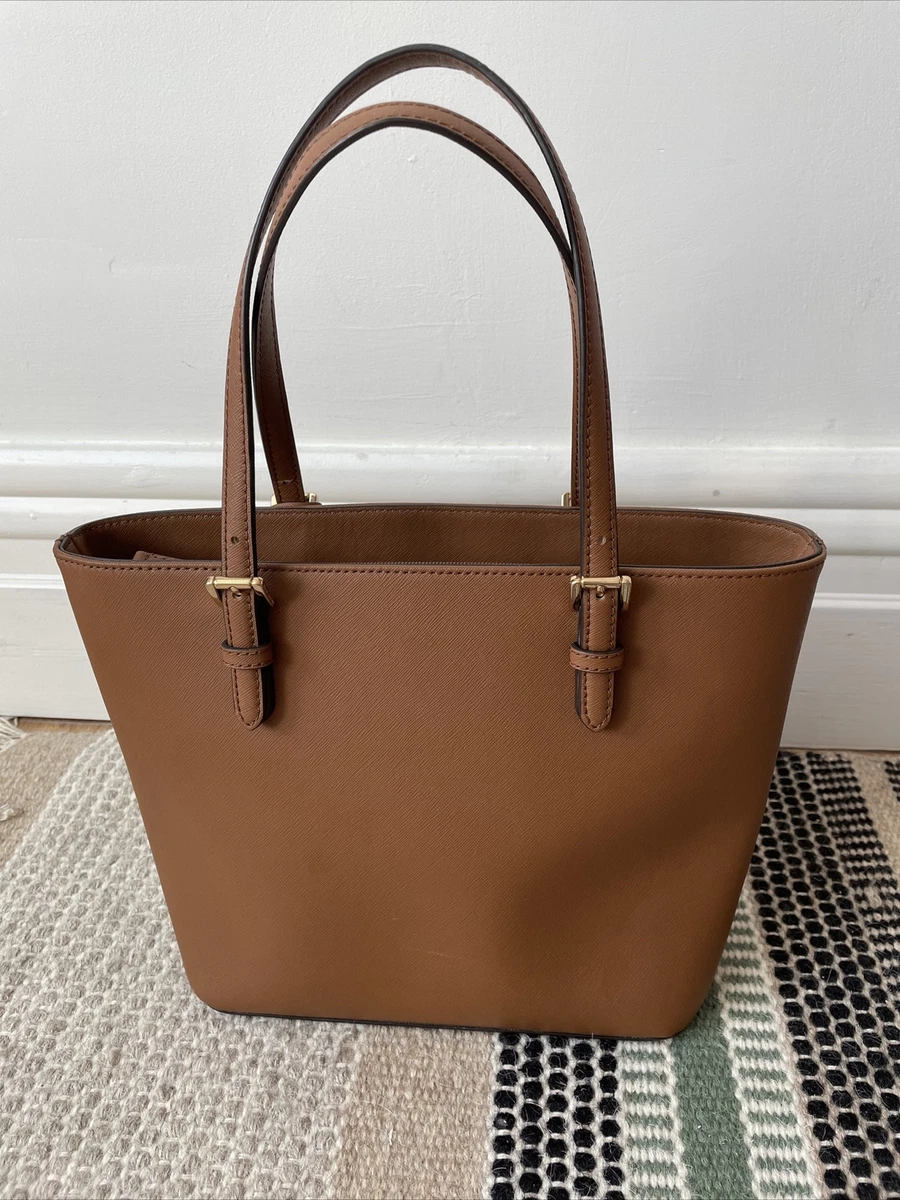 Authentic Michael Kors Tan Brown Saffiano Leather Handbag eBay