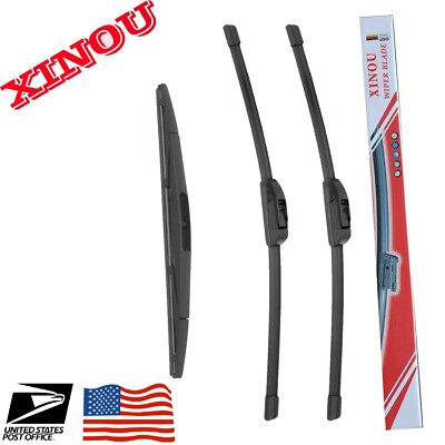 XINOU Front + Rear Wiper Blades for Nissan Murano 2009-2016 OEM Quality