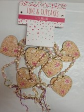 Love  Cupcakes Beaded Garland Hearts Valentine's Wedding 6 ft. Light Pink Pearl