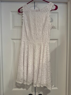 City Studio Womens Juniors White Floral Lace Dress Easter