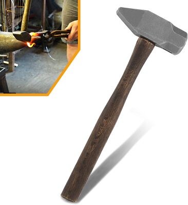 4LB Blacksmith Hammer Cross Peen Forging Hammer Knife Making Metal Working Tool