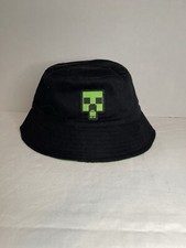 Minecraft Creeper Boy Bucket Hat Black/Green One Size