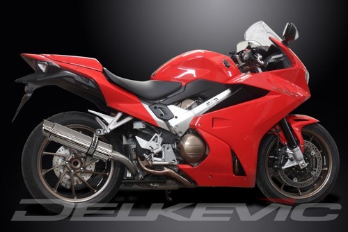 HONDA VFR800F 2014-2019 350mm ROUND STAINLESS BSAU SILENCER EXHAUST KIT - Picture 3 of 4