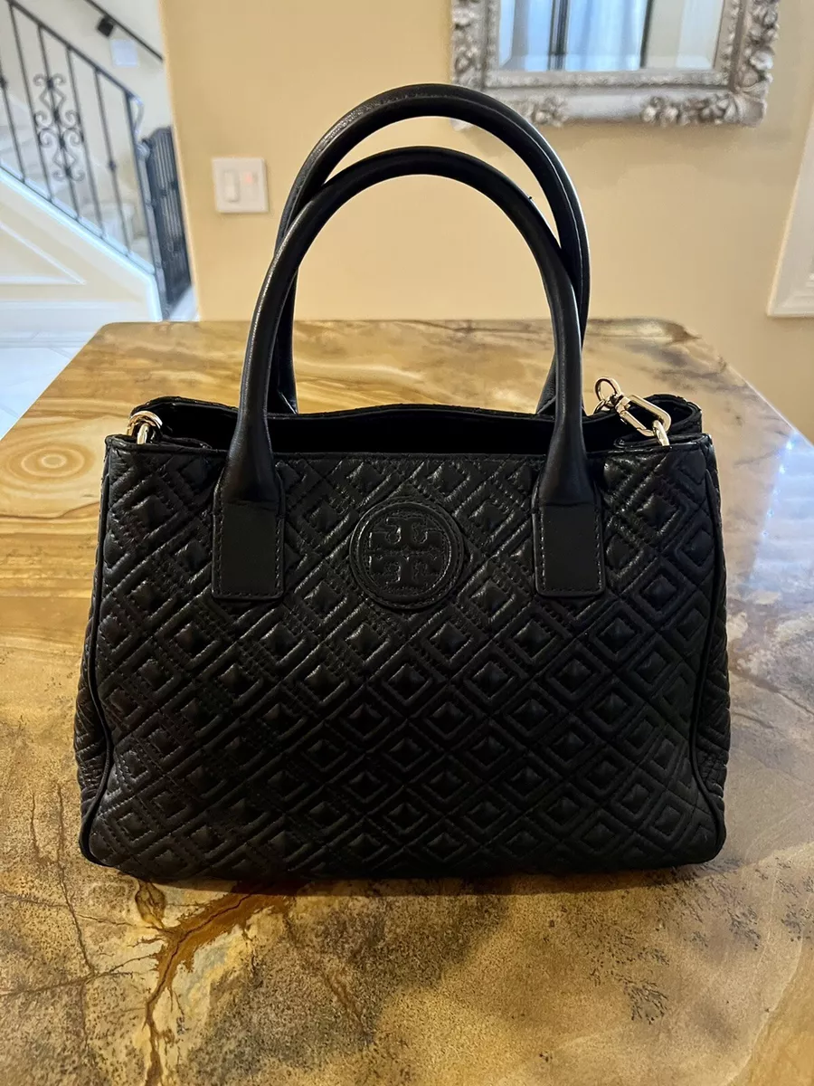 Tory Burch Marion Black Quilted Leather Handbag
