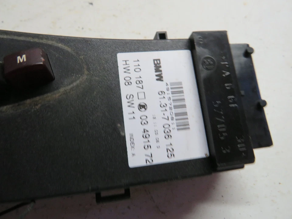 2004 BMW 325Xi 325 XI POWER SEAT SWITCH DRIVER LEFT LH - Image 3 of 4