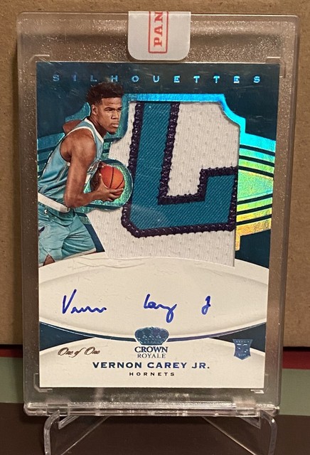 2020-21 Crown Royale Vernon Carey Jr Rookie Silhouettes Patch Auto Platinum 1/1