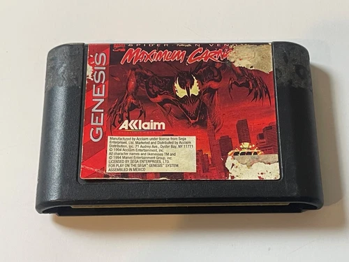Spider-Man & Venom: Maximum Carnage (Sega Genesis, 1994) Cartridge Marvel