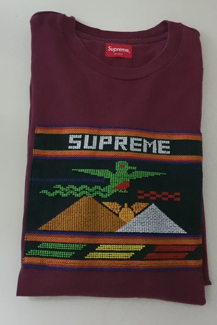 SS19 Supreme Tapisserie Patch L/S Haut Violet T Shirt L Large T Shirt