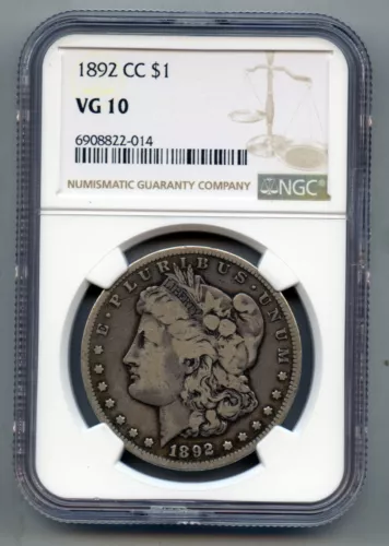 1892 CC Morgan Silver Dollar NGC VG 10