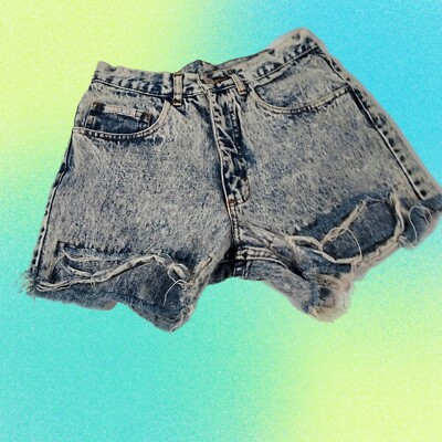 Boyfriend Kansas Cut Off Distressed Blue Jean Shorts High Rise 100% Cotton 