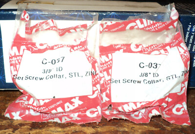 2 Climax Metal Products C-037 Set Screw Collar 3/8'' ID STL Zinc
