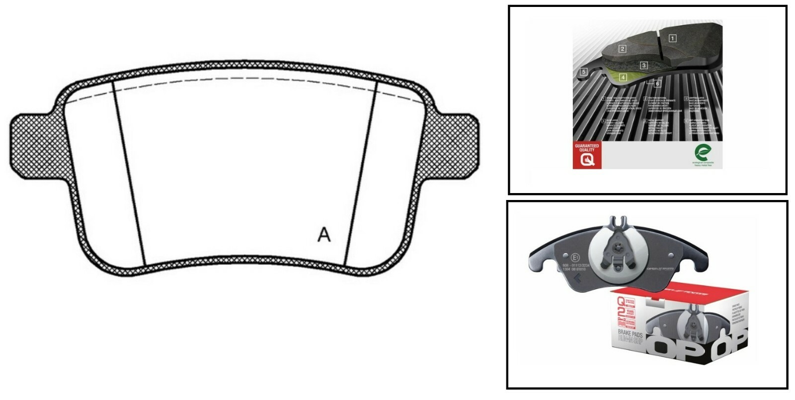 Plaquettes de frein OPEN PARTS pour Renault Kangoo avec garniture en céramique bpa1352.00