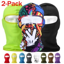 2 Pack Mask Full Face Cover UV Protection Balaclava Thin Neck Gaiter Lot for Men