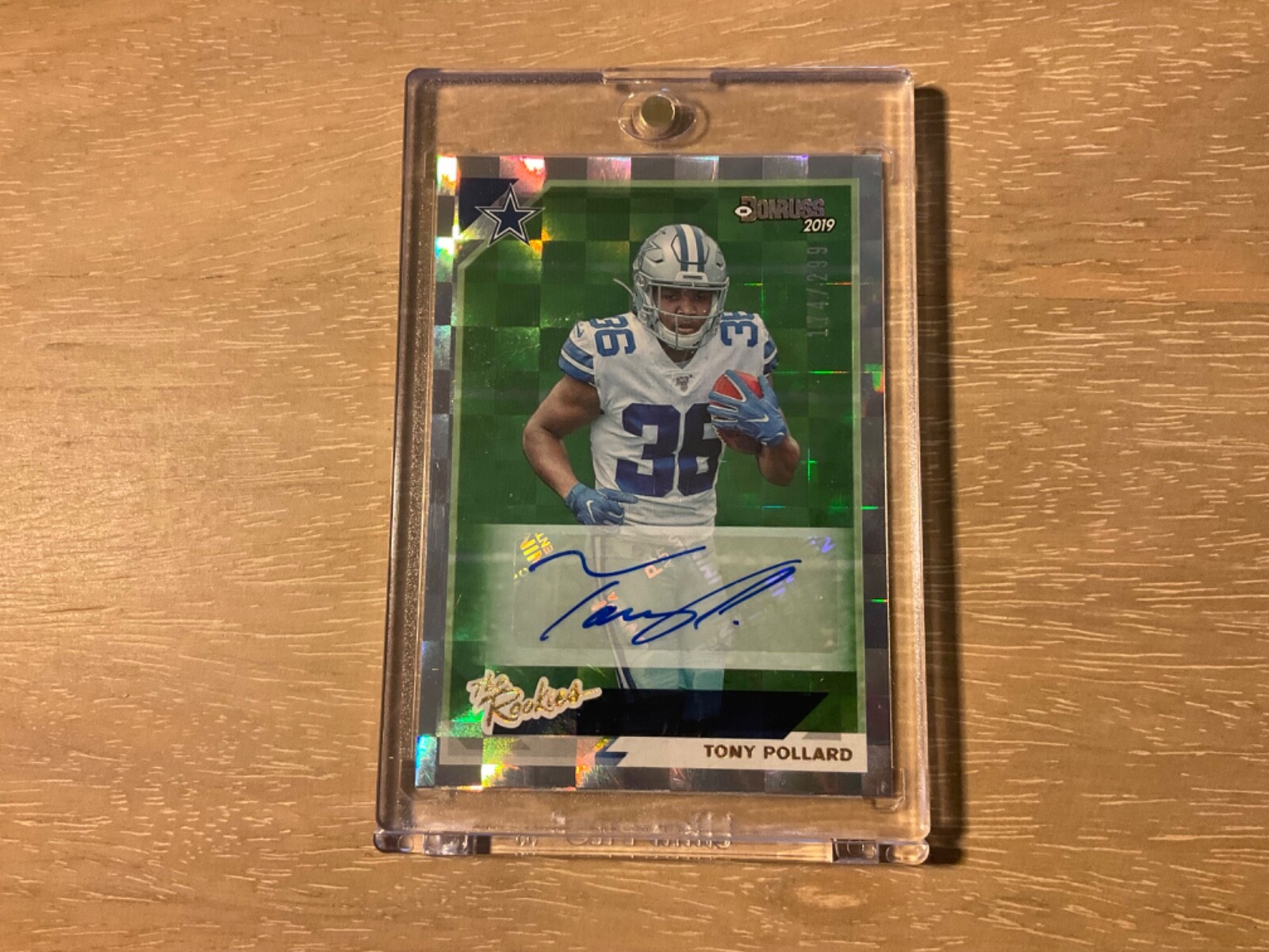 2019 Panini Donruss Football Tony Pollard The Rookies Auto 174/299 SP Cowboys