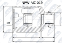NPW-MZ-019 Nty Gelenksatz, Antriebswelle FüR Mazda