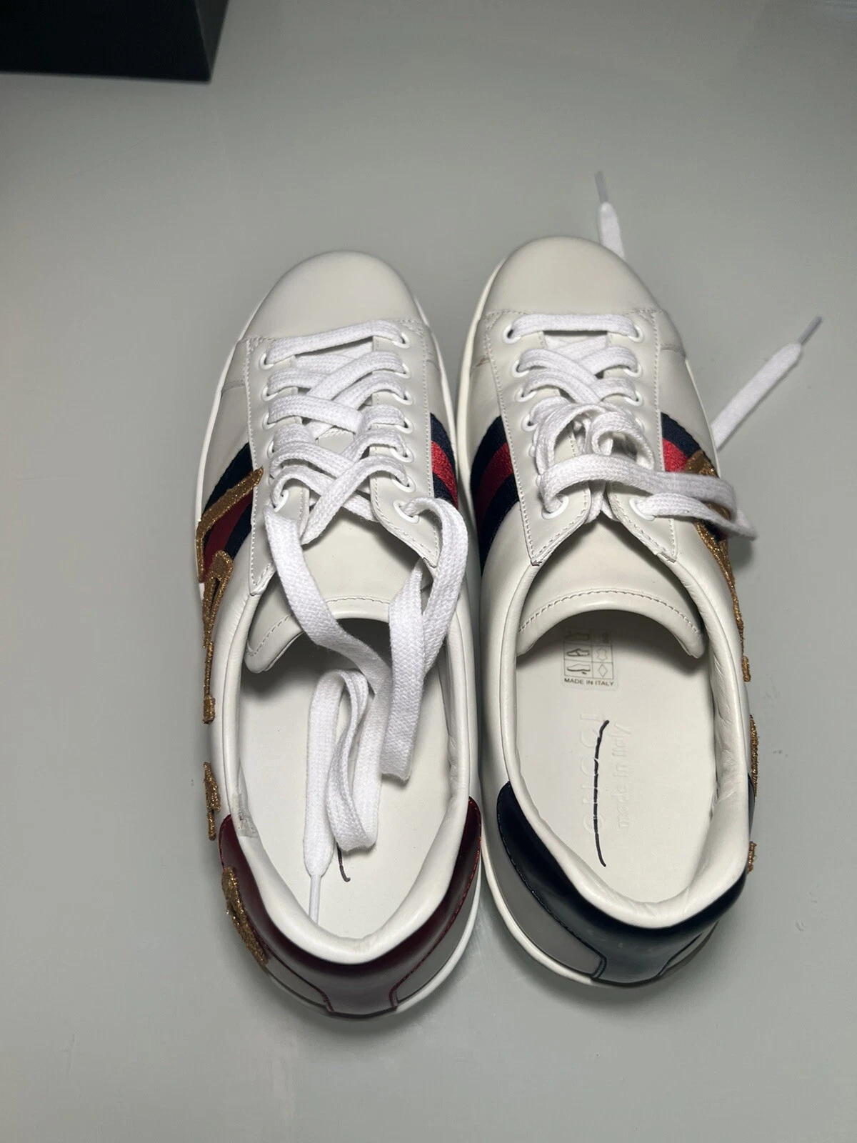BASKETS HOMME GUCCI BRODÉES « AIMÉES » AS BLANC TAILLE 13