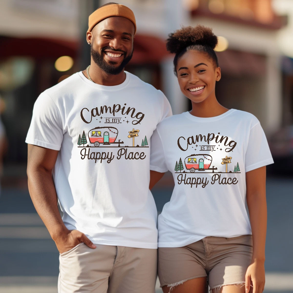 Camping Is My Happy Place Unisex Tshirt