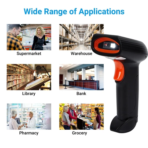 Handhold Wireless Code Scanner Bluetooth USB QR Code Reader for Store Warehouse - Picture 5 of 6
