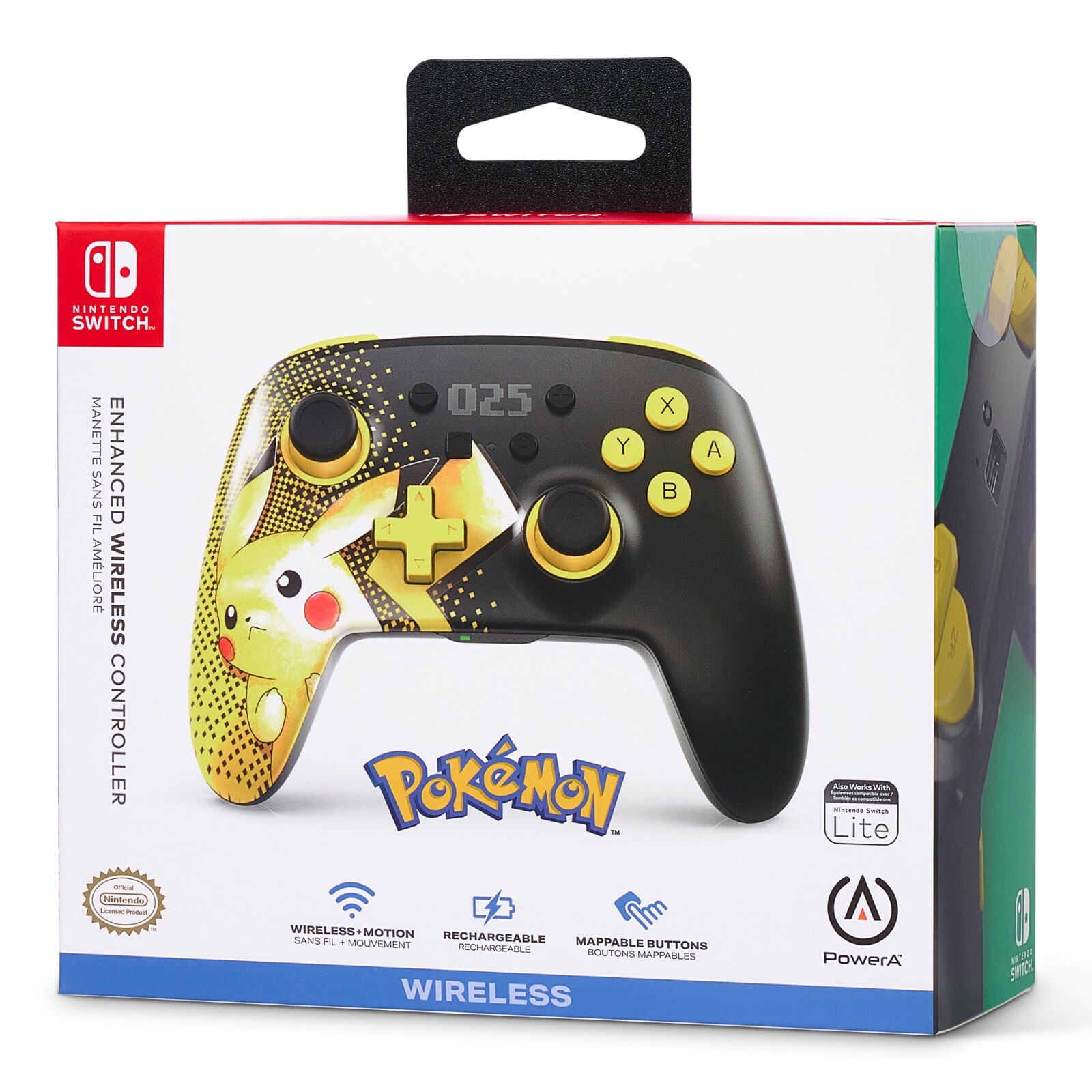 Manette sans fil Pokemon Day compatible console Nintendo Switch OLED et Switch Lite batterie 30H