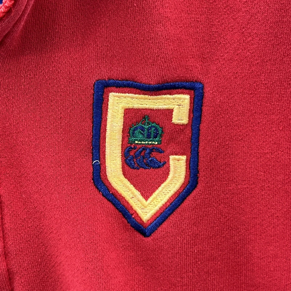 VTG Canterbury Of New Zealand Sweatshirt Men M Red Logo Pockets 1/4 Zip Pullover - Image 3 of 4