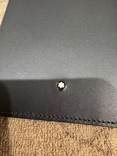 Montblanc Passport Holder Case Black Leather Made in Italy No Box Used - Picture 2 of 11