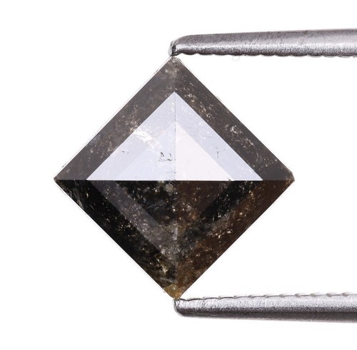 1.74 Ct Salt And Pepper Kite Cut Diamond Lab Created Loose Diamond For Jewelry. - Picture 8 of 8