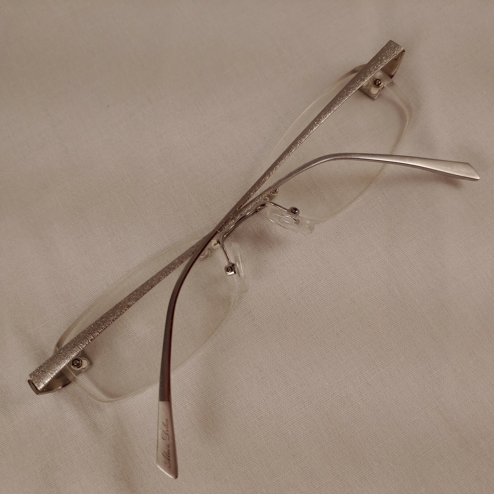 Alain Delon Eyeglass Frames Ad 9033 Silver Titanium Metal Rimless Rectangle Ebay