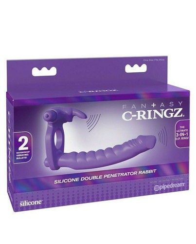 Pene finto strapless in silicone dildo anale con anello fallico vibrante rabbit - Foto 5 di 5