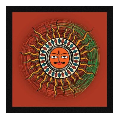 Lord Sonne Gott Surya Dev Wandkunst Malerei 33X33cm