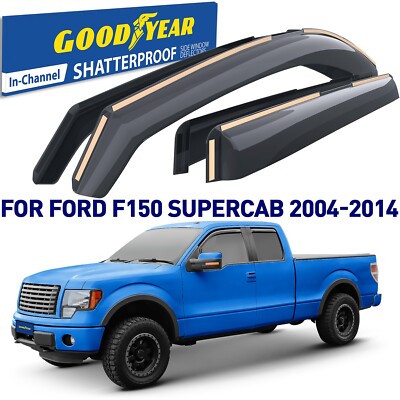 Rain Guards Vent Visors Shade for 2004-2014 Ford F-150 Super Cab