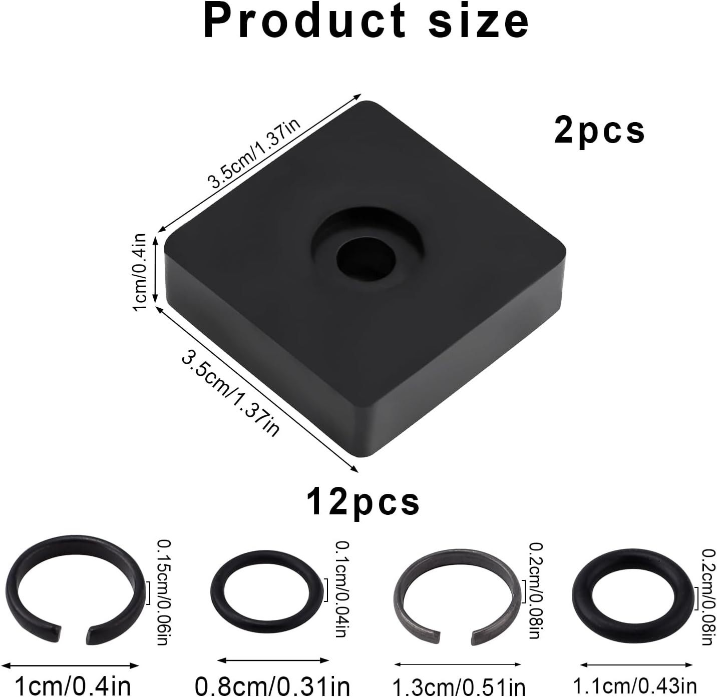 12 Sets 3/8" & 12 Sets 1/2" Impact Retaining Ring Clip Friction Rings with O-Rin
