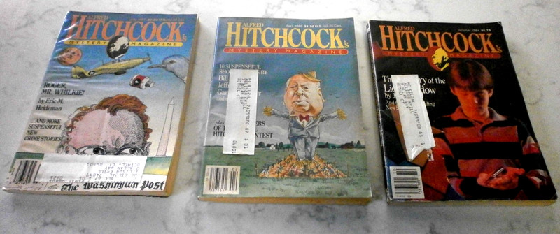 Lot of 3 Alfred Hitchcock Mystery Magazine 10/84, 7/87 and 4/86 in ok condition