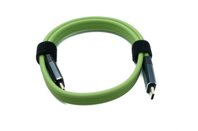 SYSTEM-S USB 3.2 Gen 2 Kabel 50 cm Typ C Stecker zu Stecker Flachkabel Grün 20