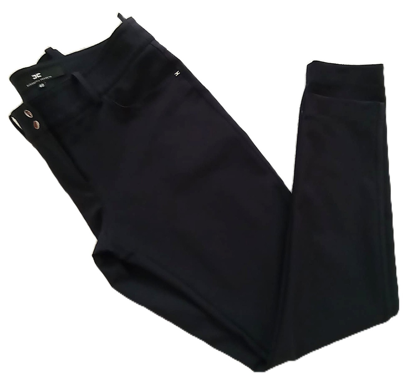 Elisabetta Franchi Trousers Womens S IT 40 Navy Blue Stretch Leggings Made Italy