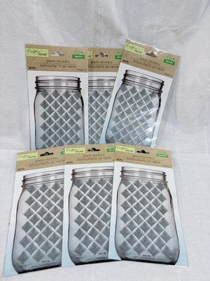 Lot of 6 CRAFTER'S SQUARE Paper Crafts Magic-On GLASS Stickers -Silver - 39 pcs
