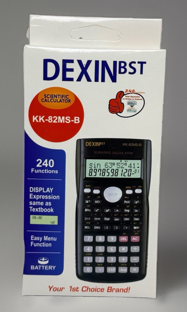 New DEXIN BST Scientific Calculator KK-82MS-B 240 Functions NIB NEW