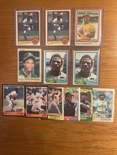 Rickey Henderson A's Vintage Lot of (12) w/ 1981 1982 1983 EX NMINT BV$58.00