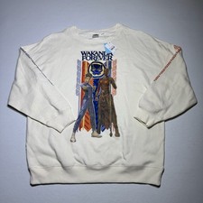 Marvel Black Panther Wakanda Forever Sweatshirt Cream Size Large