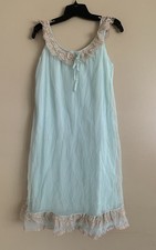 Aristocraft By Superior Vintage Nylon Nightgown Lace Trim Bows Sheer Coquette M